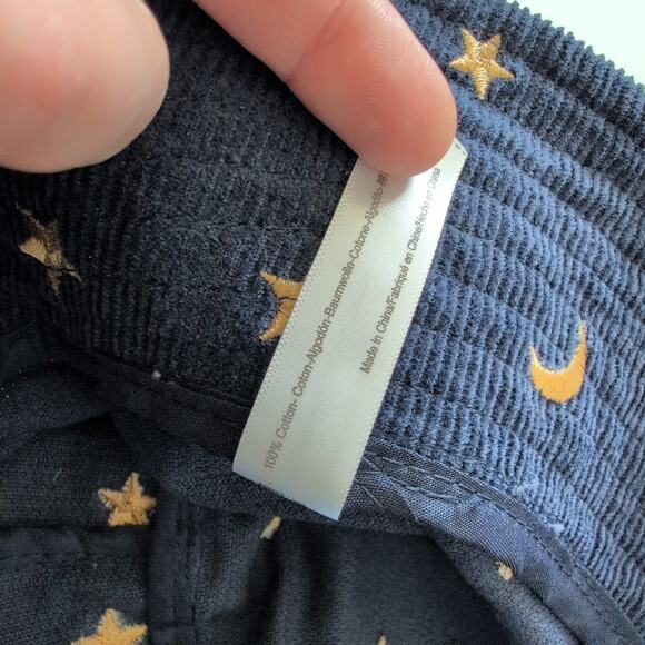 Urban‎ Outfitters Celestial Stars Moon Night Sky Navy Corduroy Bucket Hat OS - Picture 3 of 6